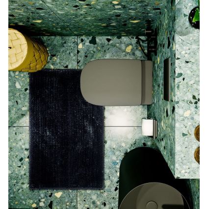 Rutschfeste Badematte CHENILLE 50x80 cm schwarz