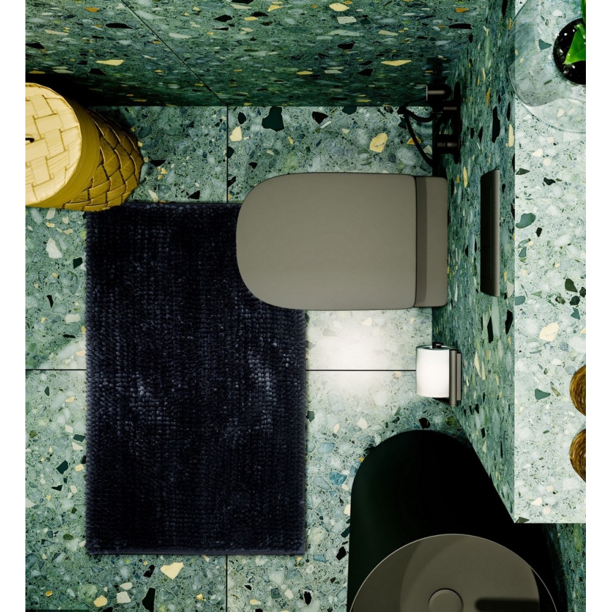 Rutschfeste Badematte CHENILLE 50x80 cm schwarz