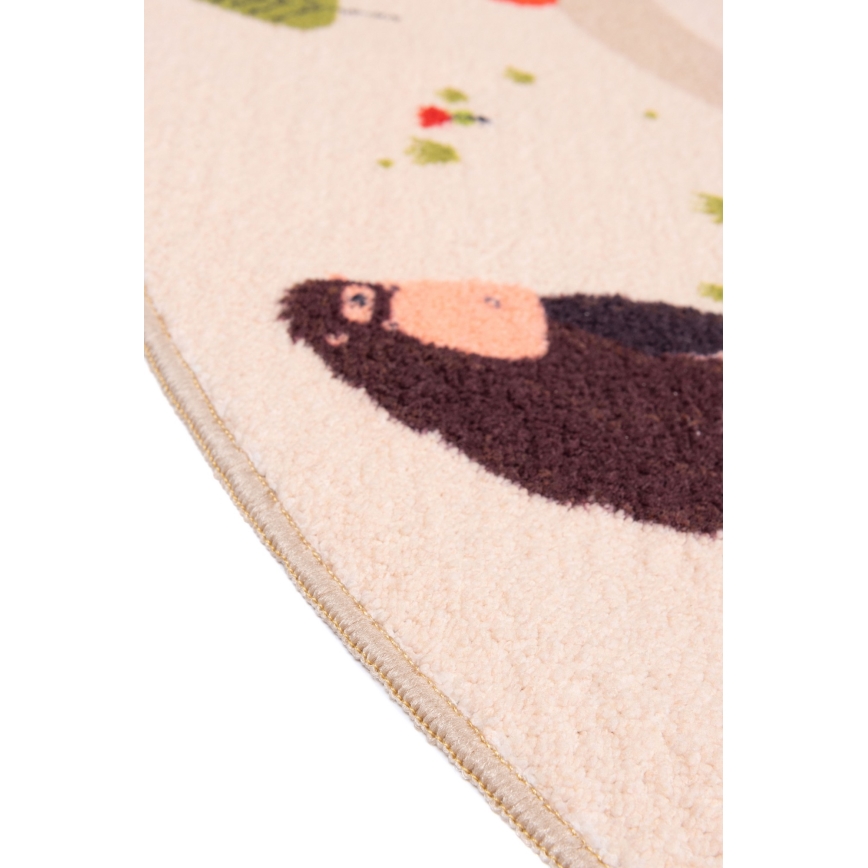 Rutschfester Kinderteppich ARES STREETS 160 cm beige/safari