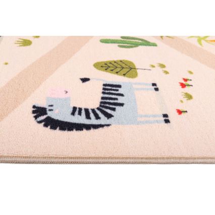 Rutschfester Kinderteppich ARES STREETS 80 x 150 cm Beige/Safari