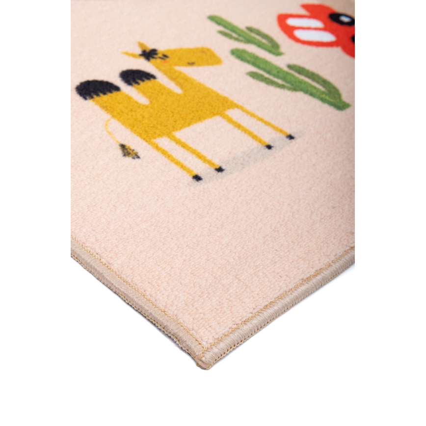 Rutschfester Kinderteppich ARES STREETS 80 x 150 cm Beige/Safari