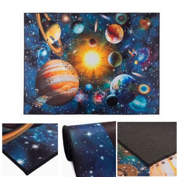 Rutschfester Kinderteppich PRINT 3D 120x160 cm Planeten/mehrfarbig