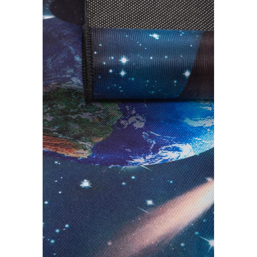Rutschfester Kinderteppich PRINT 3D 120x160 cm Planeten/mehrfarbig