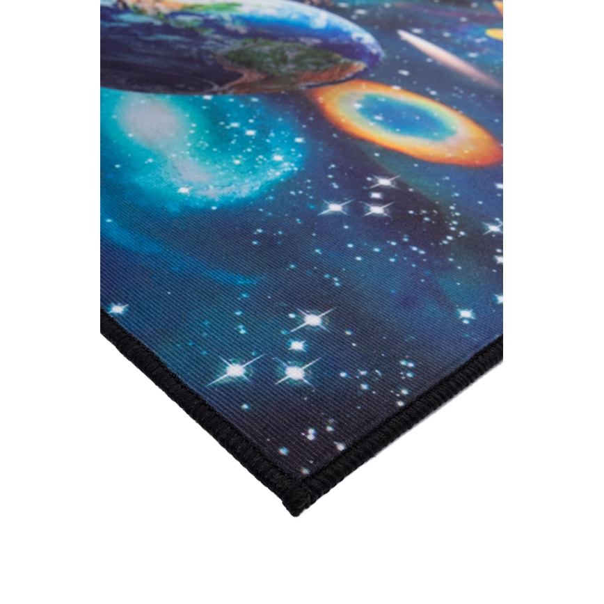 Rutschfester Kinderteppich PRINT 3D 120x160 cm Planeten/mehrfarbig