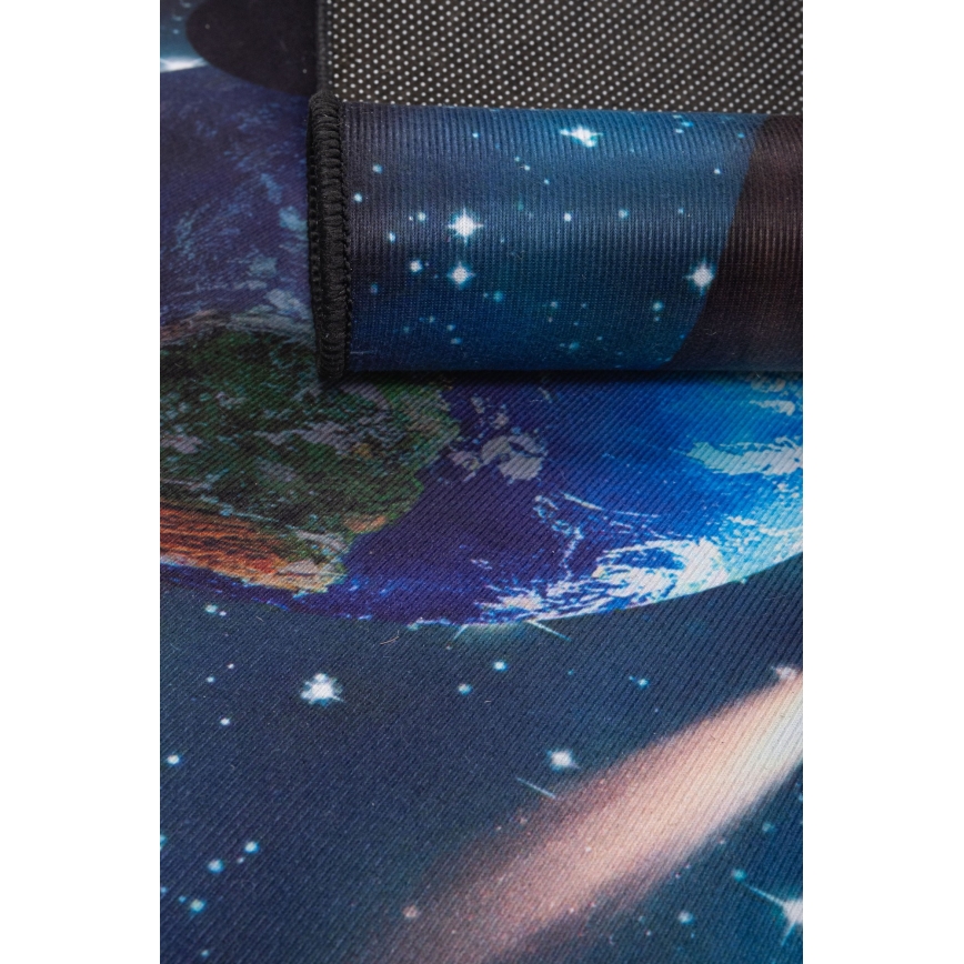 Rutschfester Kinderteppich PRINT 3D 80x150 cm Planeten/bunt