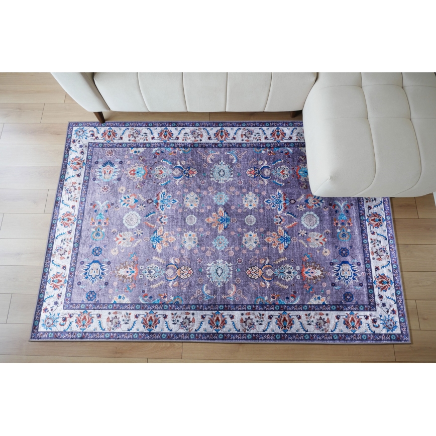 Rutschfester orientalischer Teppich PRINT SHINE 120x170 cm blau