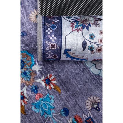 Rutschfester orientalischer Teppich PRINT SHINE 120x170 cm blau