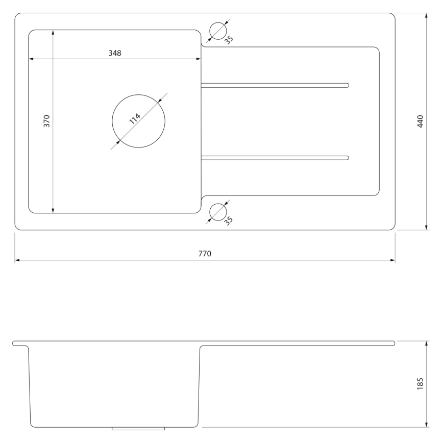 Samona - Küchenspüle SAMONA 77x44 cm Granit/Beige