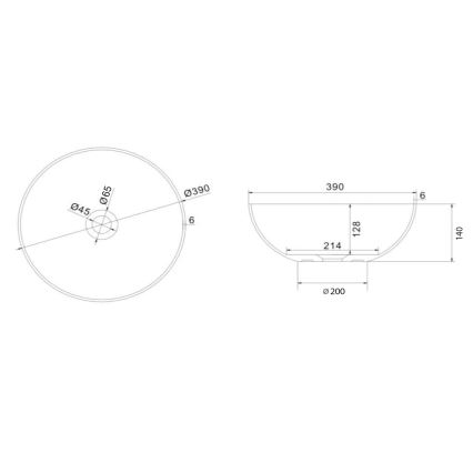 Sapho - Aufsatz-Waschbecken FORMIGO Ø 39 cm Beton/Anthrazit