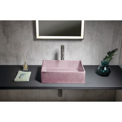 Sapho - Aufsatzwaschbecken 47,5x36,5 cm Beton/rosa