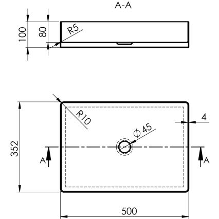 Sapho - Aufsatzwaschbecken AURUM 50 x 35 cm mattgold