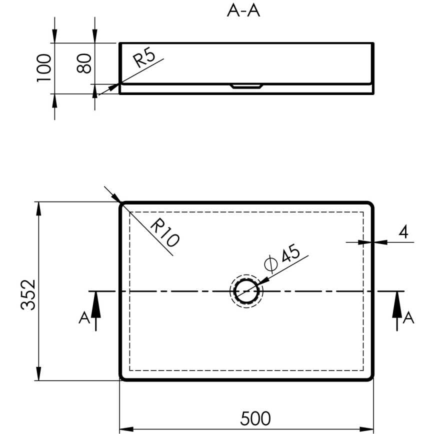 Sapho - Aufsatzwaschbecken AURUM 50 x 35 cm mattgold