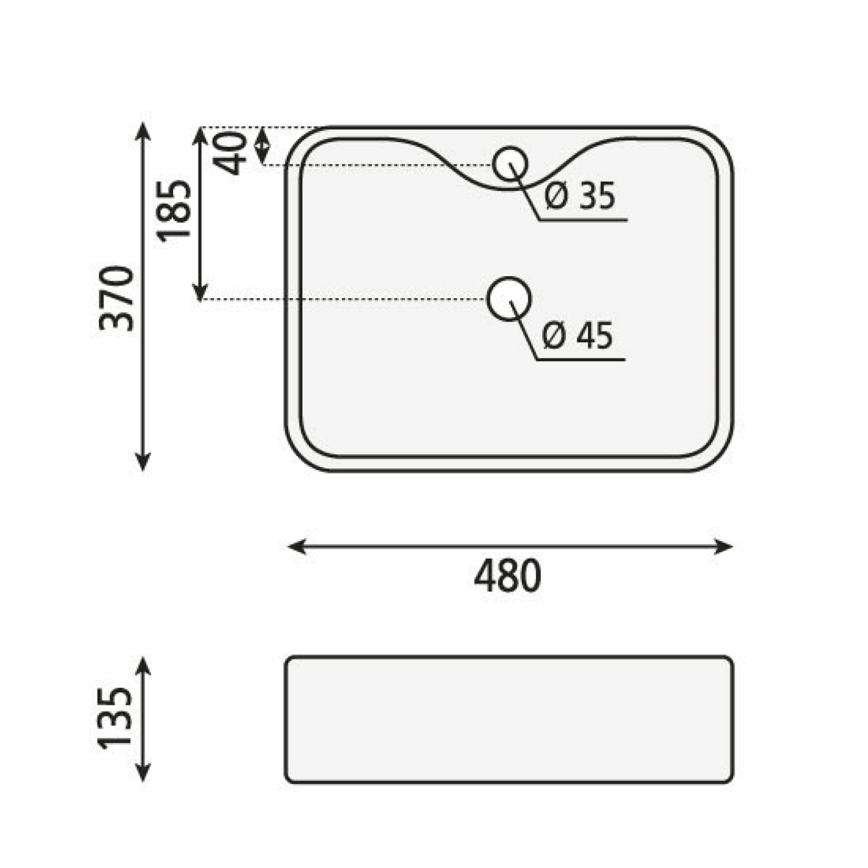 Sapho - Aufsatzwaschbecken BALENA 48x37 cm Keramik/Weiß