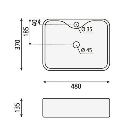 Sapho - Aufsatzwaschbecken BALENA 48x37 cm matt schwarz