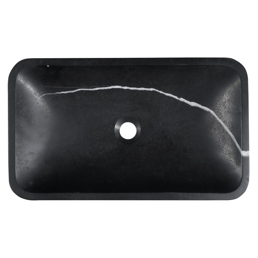 Sapho - Aufsatzwaschbecken BLOK 60x35 cm Stein/matt-schwarz