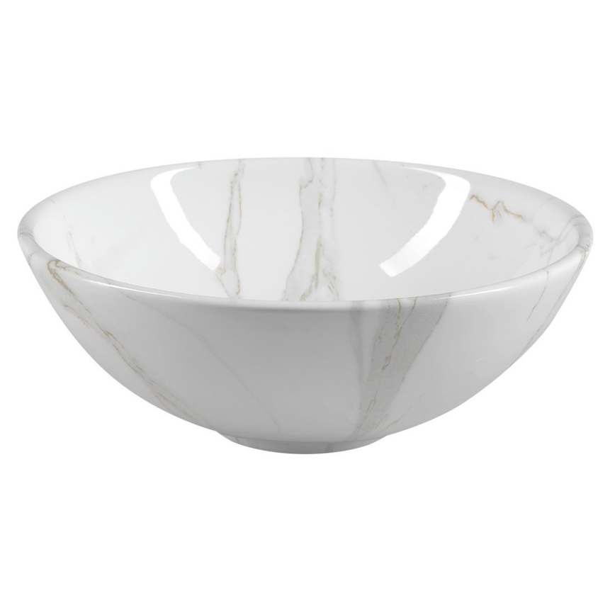 Sapho - Aufsatzwaschbecken DALMA Ø 42 cm Keramik/Carrara/weiß