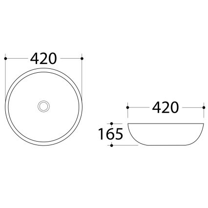 Sapho - Aufsatzwaschbecken DALMA Ø 42 cm Keramik/Carrara/weiß