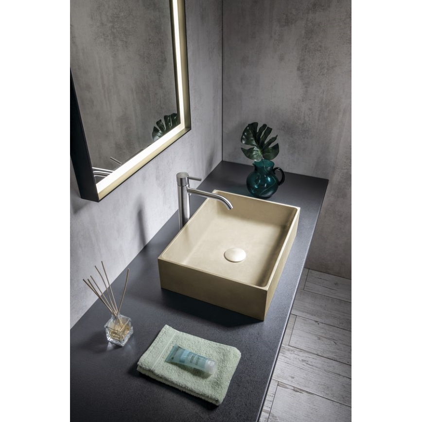 Sapho - Aufsatzwaschbecken FORMIGO 47,5x36,5 cm Beton/Beige