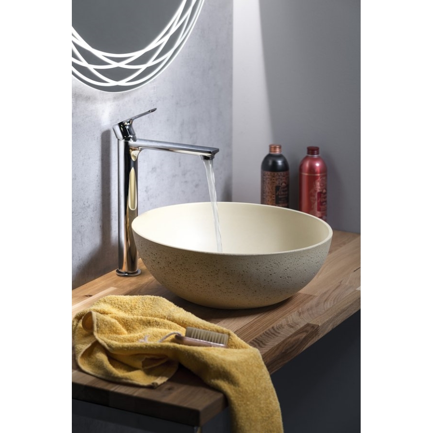 Sapho - Aufsatzwaschbecken FORMIGO Ø 39 cm Beton/Beige