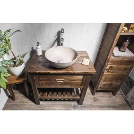 Sapho - Aufsatzwaschbecken FORMIGO Ø 39 cm Beton/sandfarben