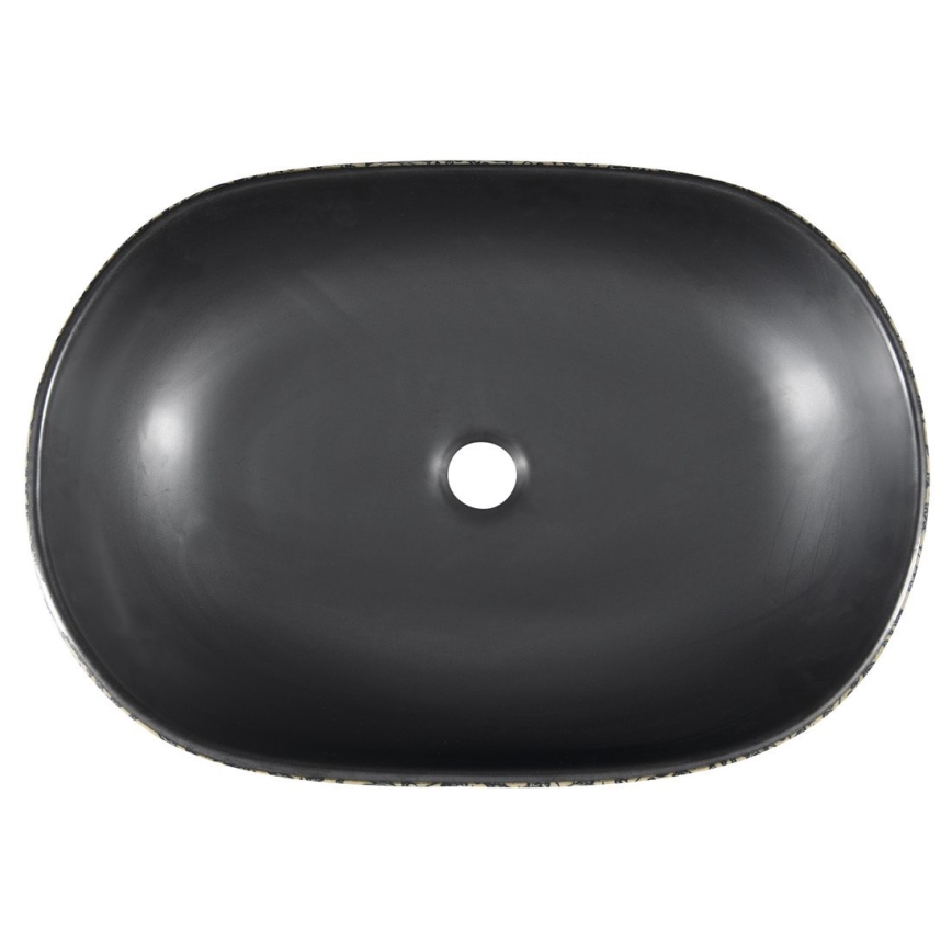 Sapho - Aufsatzwaschbecken PRIORI 60x40 cm Keramik/schwarz/blau