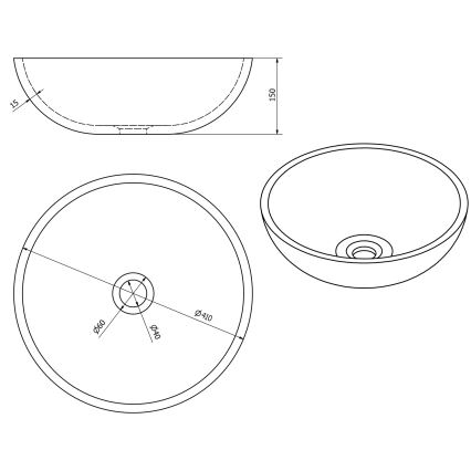Sapho - Aufsatzwaschbecken PRIORI Ø 41 cm Keramik/mehrfarbig