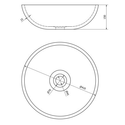 Sapho - Aufsatzwaschbecken PRIORI Ø 41 cm schwarz/weiß