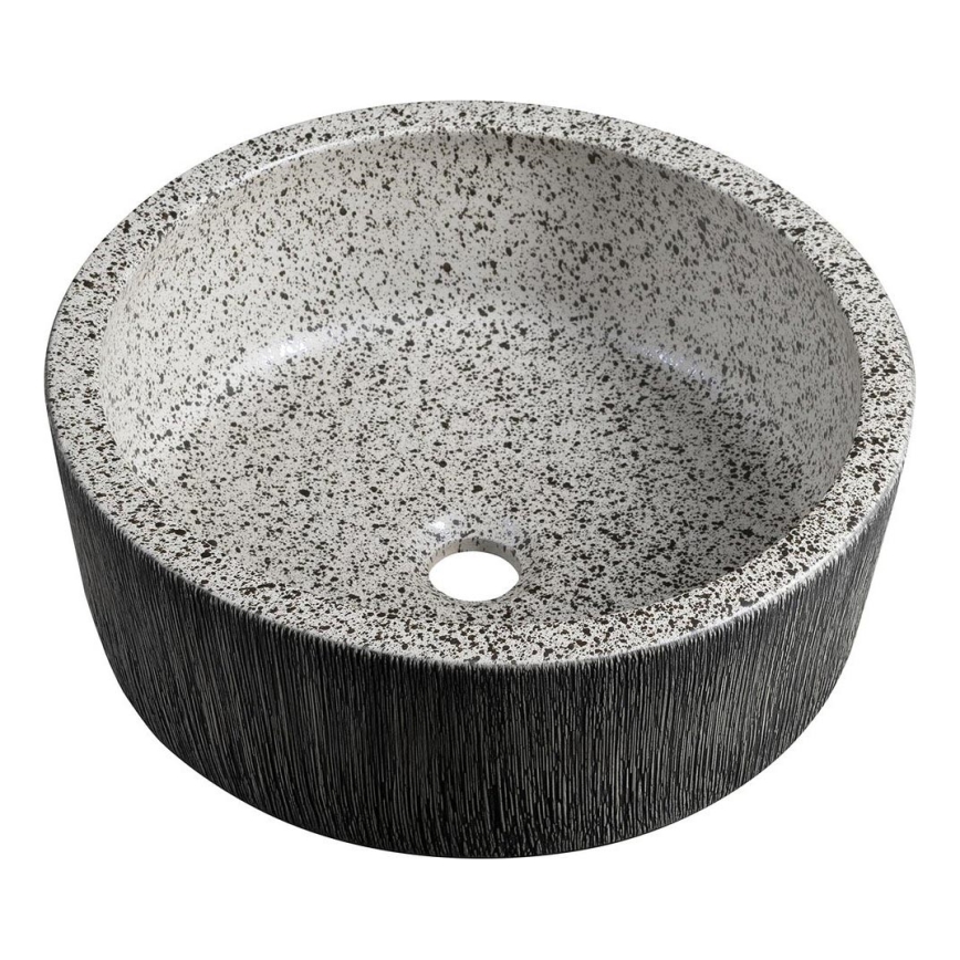 Sapho - Aufsatzwaschbecken PRIORI Ø 41 cm weiß/grau