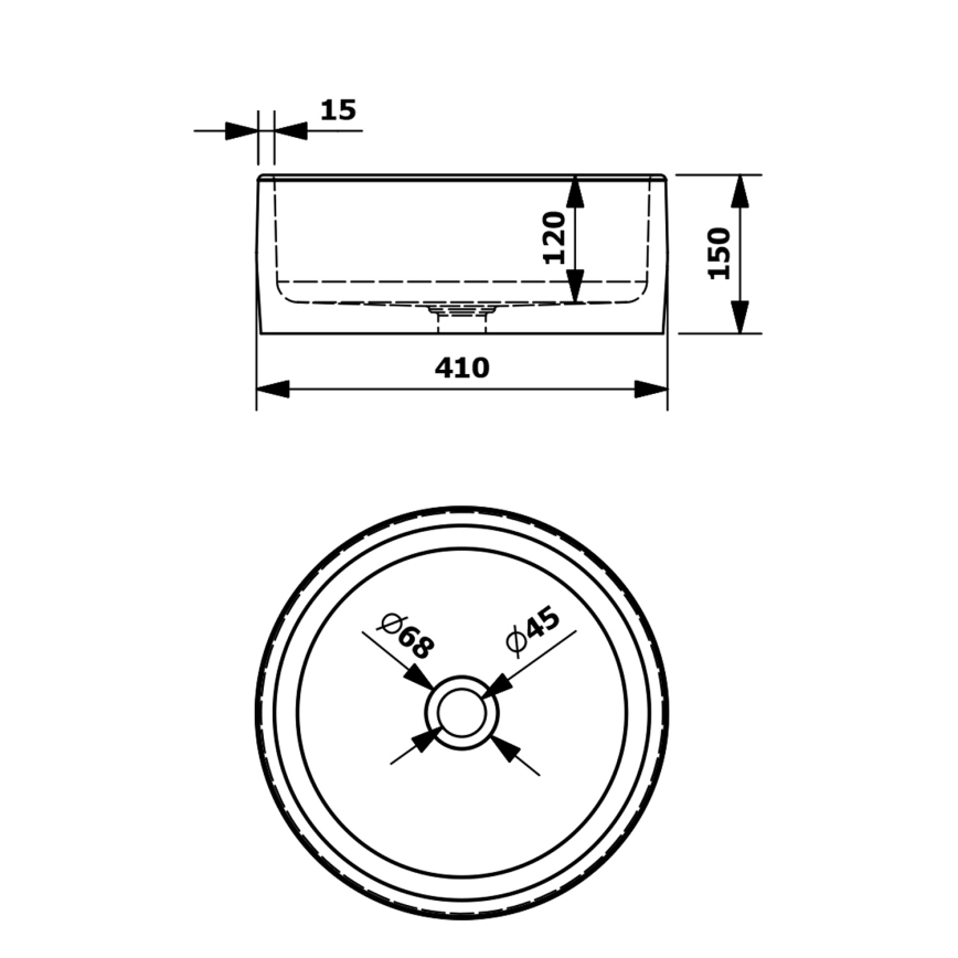 Sapho - Aufsatzwaschbecken PRIORI Ø 41 cm weiß/grau