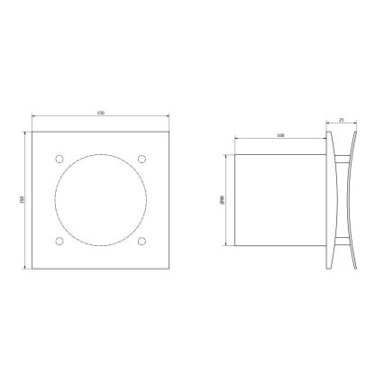 Sapho - Axialventilator mit Timer EIRA 15W/230V weiß