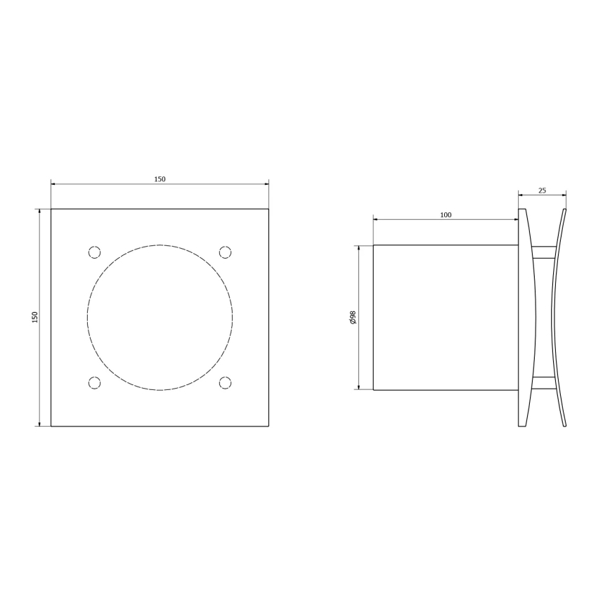 Sapho - Axialventilator mit Timer EIRA 15W/230V weiß