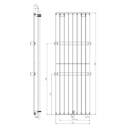 Sapho - Badheizkörper COLONNA 180x60 cm silber