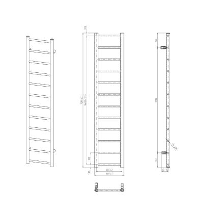 Sapho - Badheizkörper DINA 278 W 30×138 cm weiß