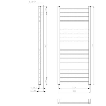 Sapho - Badheizkörper METRO 386 W 50 x 120 cm, weiß