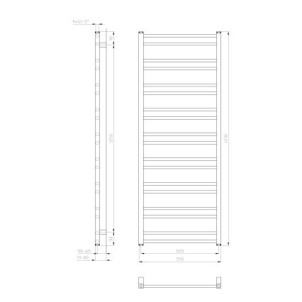 Sapho - Badheizkörper METRO DOS 143x55 cm mattweiß