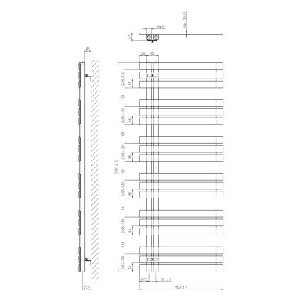 Sapho - Badheizkörper SILVANA 150x60 cm weiß