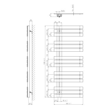 Sapho - Badheizkörper SILVANA 500W/230V 50x123 cm weiß