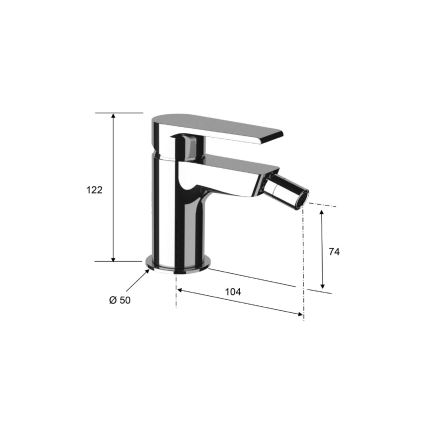 Sapho - Bidetarmatur KAI 12 cm matt-schwarz