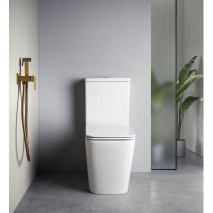 Sapho - Bidet-Armatur mit Handbrause zur Unterputzmontage CUBEMIX, mattgold