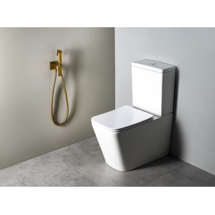 Sapho - Bidet-Armatur mit Handbrause zur Unterputzmontage CUBEMIX, mattgold