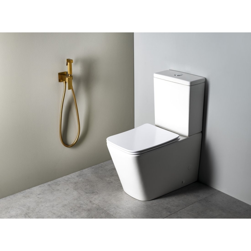 Sapho - Bidet-Armatur mit Handbrause zur Unterputzmontage CUBEMIX, mattgold