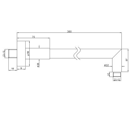 Sapho - Duscharm rund 38 cm glänzendes Chrom