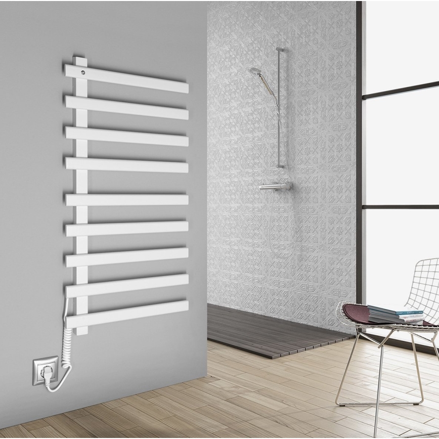 Sapho - Elektrischer Handtuchheizkörper ELCOR 128 W 92 x 48 cm mattweiß