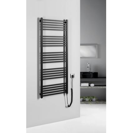 Sapho - Elektrischer Handtuchheizkörper METRO-E 500W 134x50 cm matt schwarz