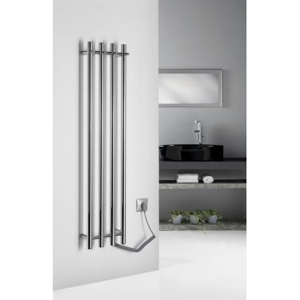 Sapho - Elektrischer Handtuchheizkörper PAPINADO 85W 120x26 cm glänzender Chrom rechts