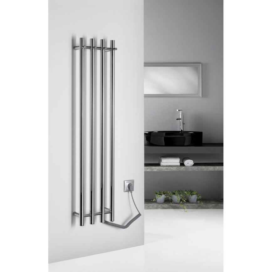 Sapho - Elektrischer Handtuchheizkörper PAPINADO 85W 120x26 cm glänzender Chrom rechts