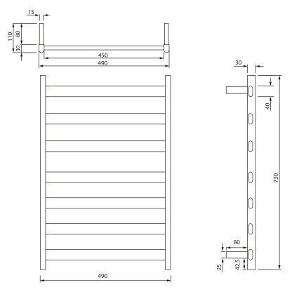 Sapho - Elektrischer Handtuchwärmer ELIAS 105 W 73 x 49 cm mattweiß