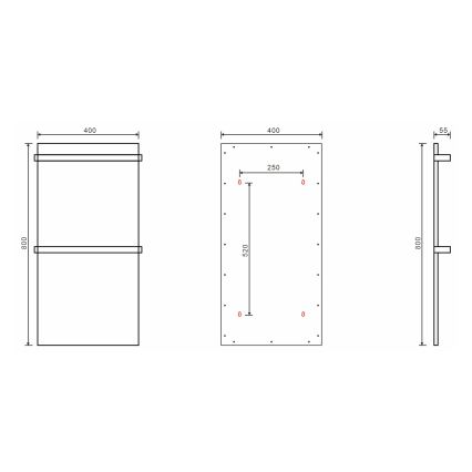 Sapho - Elektrischer Handtuchwärmer ELMIS 120W 80x40 cm mattweiß