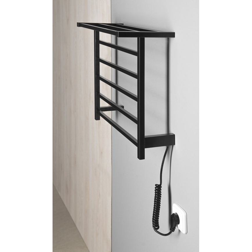 Sapho - Elektrischer Handtuchwärmer ELZOR 60W 47x50 cm matt schwarz