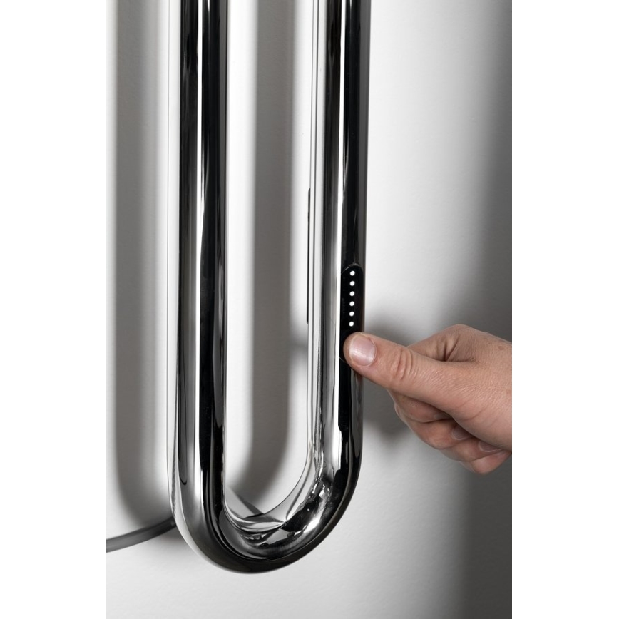 Sapho - Elektrischer Handtuchheizkörper mit Timer DUOPASSO 45W 170x12 cm polierter Chrom